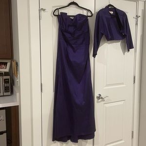 Plum formal dress with matching jacket